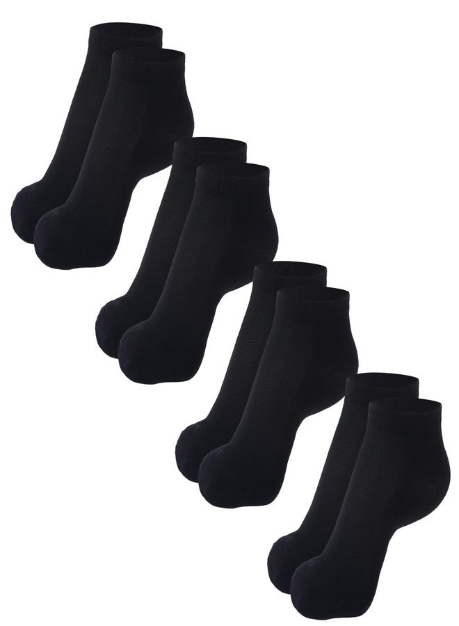 Chicingyou 4 Pairs Silk Liner Socks for Adult Ankle No Show Moisture Wicking Socks Soft Athletic Running Liner Lightweight Hiking Casual Sports Accessories for Men and Women (L,Black) - Image 1